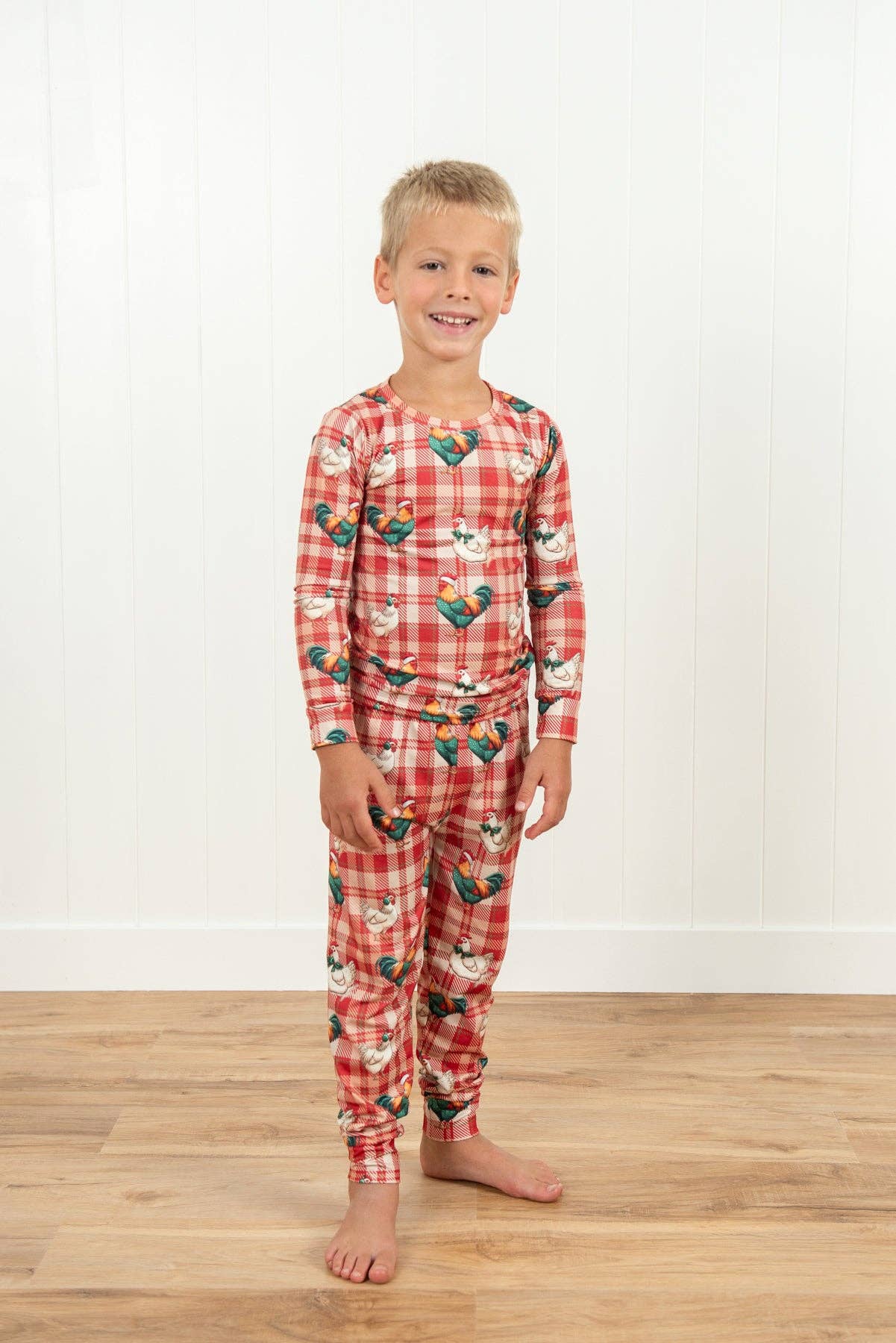 Christmas Chicken Plaid Toddler/Youth Pajama Set