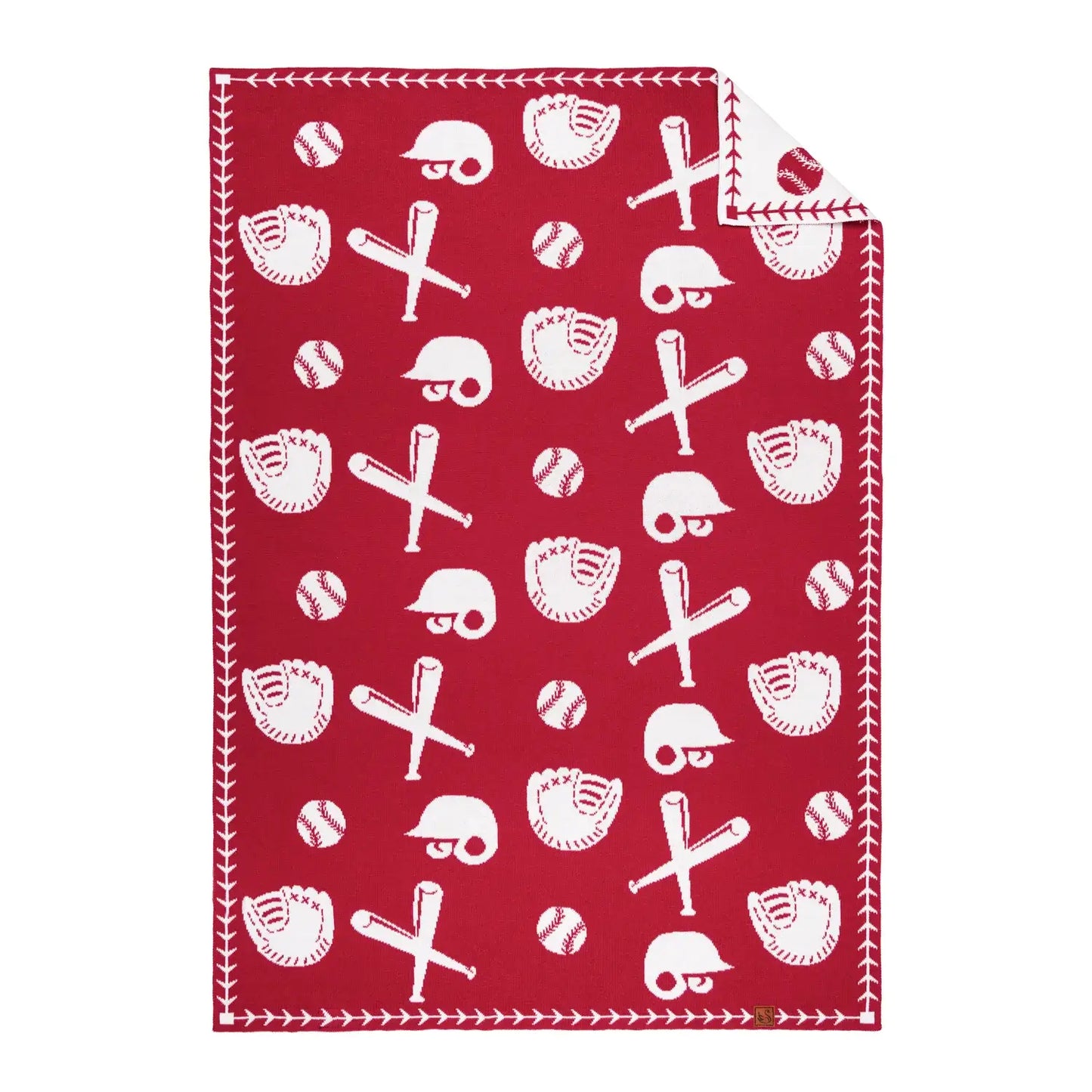 SWaddle AN - Baseball Jacquard Knit Baby Blanket