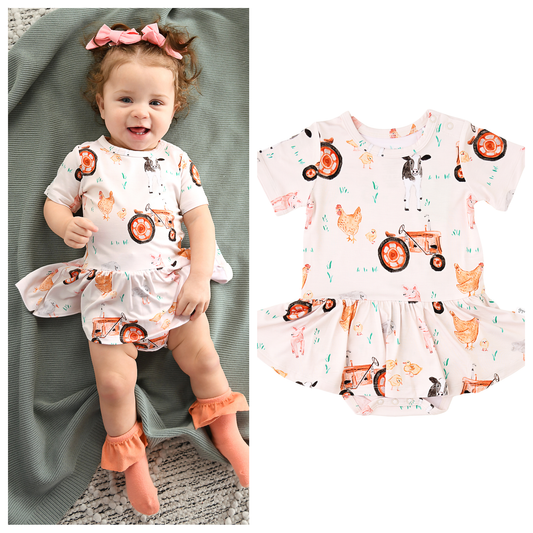 Millie Moo TUTU Bamboo Farm Baby Clothing Dress Outfit