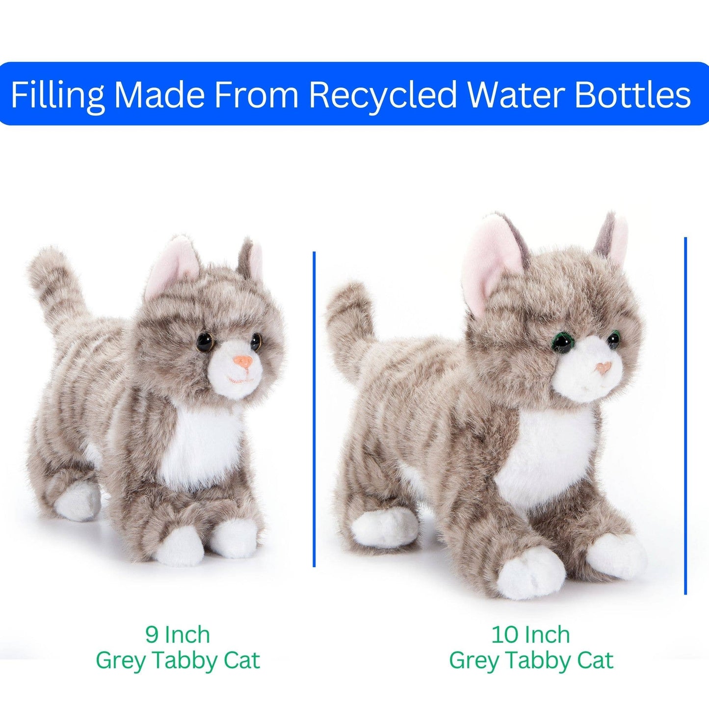 The Petting Zoo - Grey Tabby Cat Small 9"