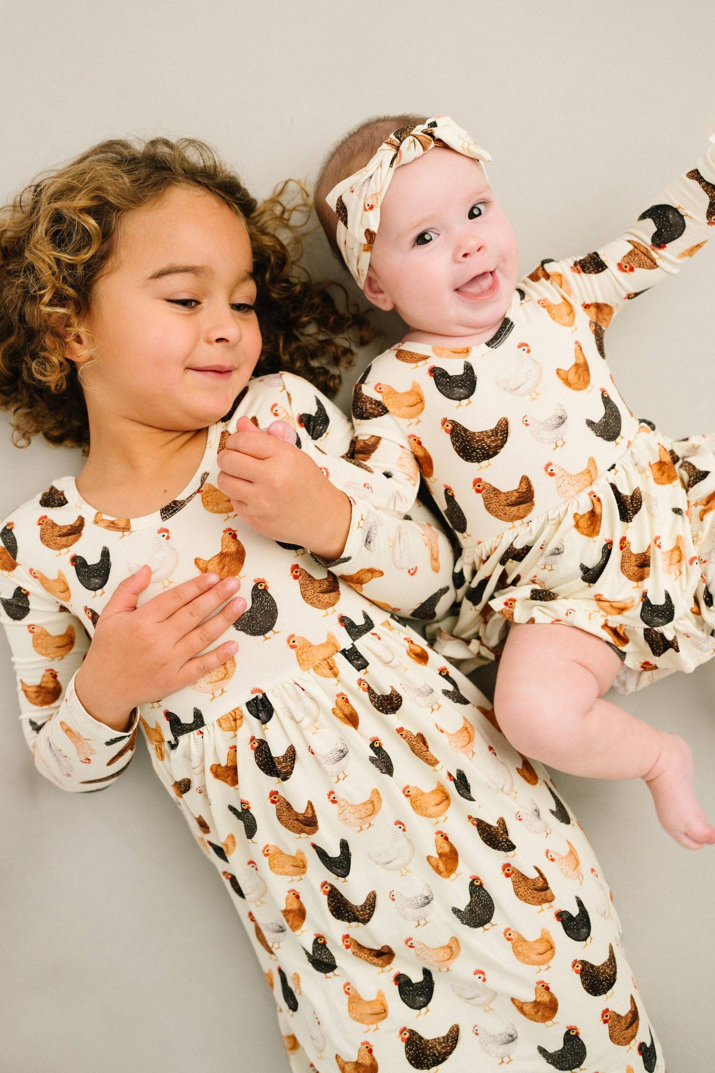 Little One Shop - Backyard Chickens Bodysuit Bamboo Dress