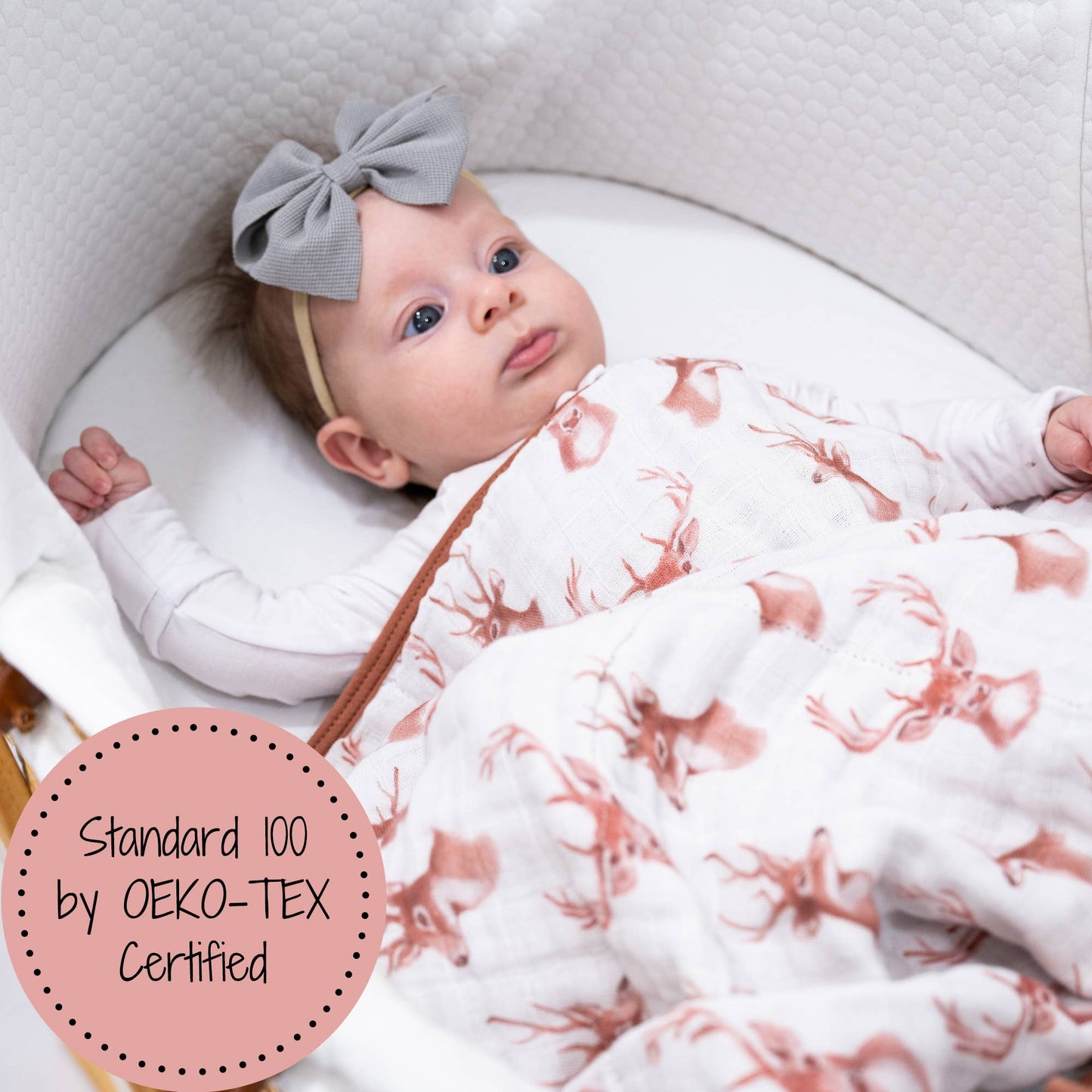 LollyBanks - Oh Deer Baby Toddler 100% Cotton Muslin Blanket