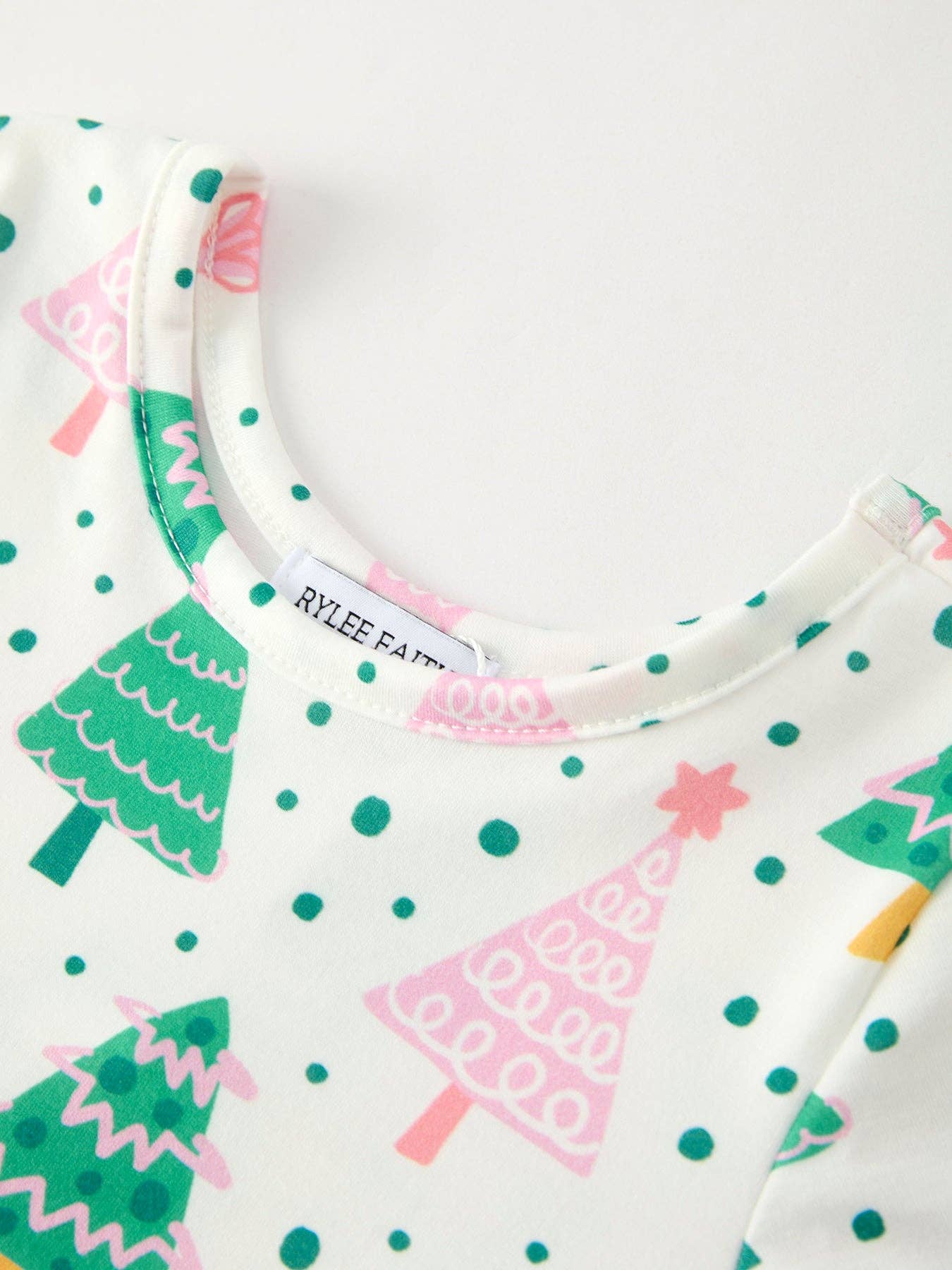 Cute Holiday Dress with Christmas Tree and Snow Prints