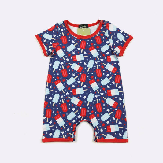 Clover Cottage - Star Spangled Popsicle Boy Romper