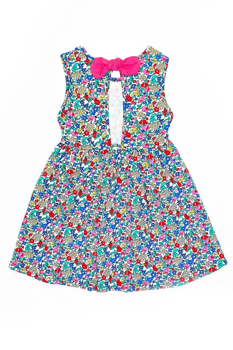 Floral Dress w/ Open Back Bow