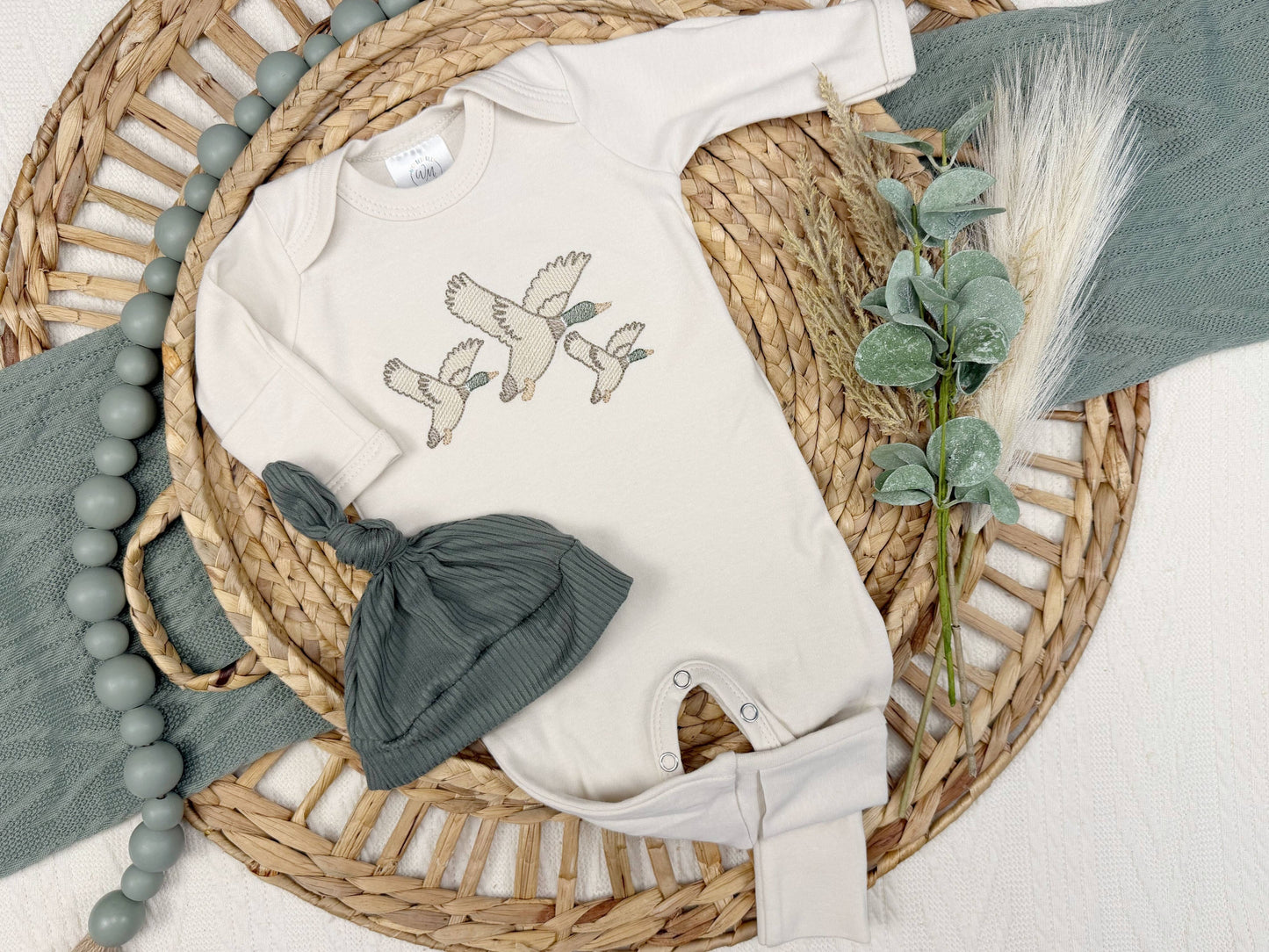 Wonderfully Made - Mallard duck baby footie | Baby Boy Outfit