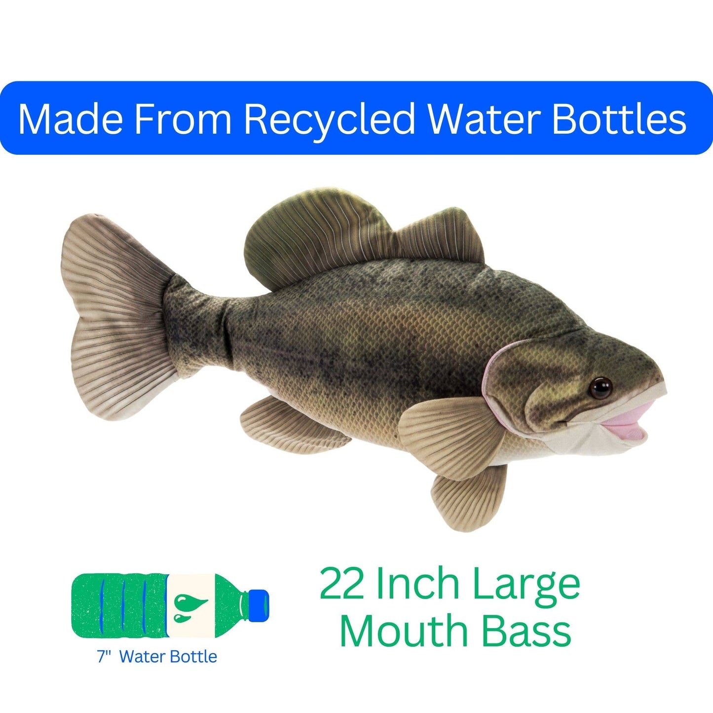 The Petting Zoo - River Fish Large Mouth Bass Medium 22" (56cm)