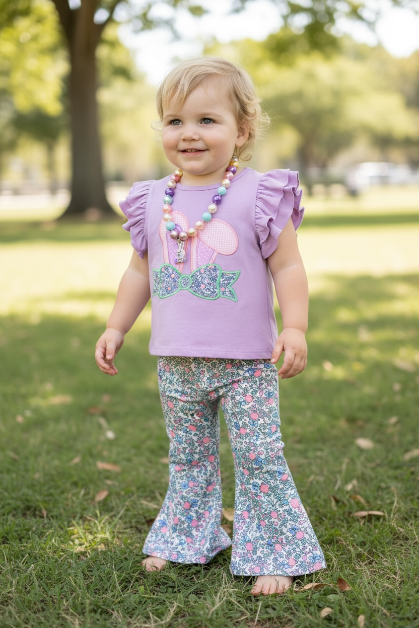 Easter bunny ears applique top & bottoms