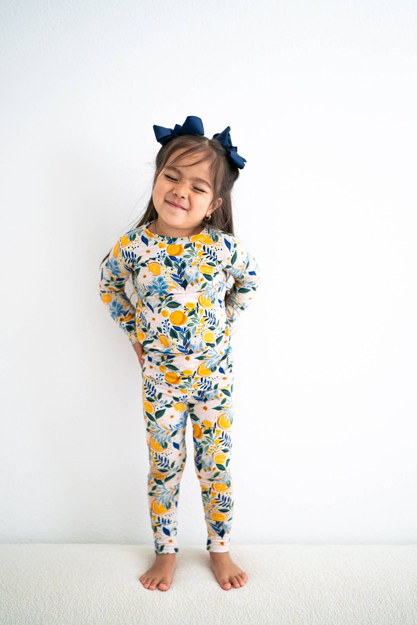 Kids Bamboo Pajamas Long Sleeves - Clementine