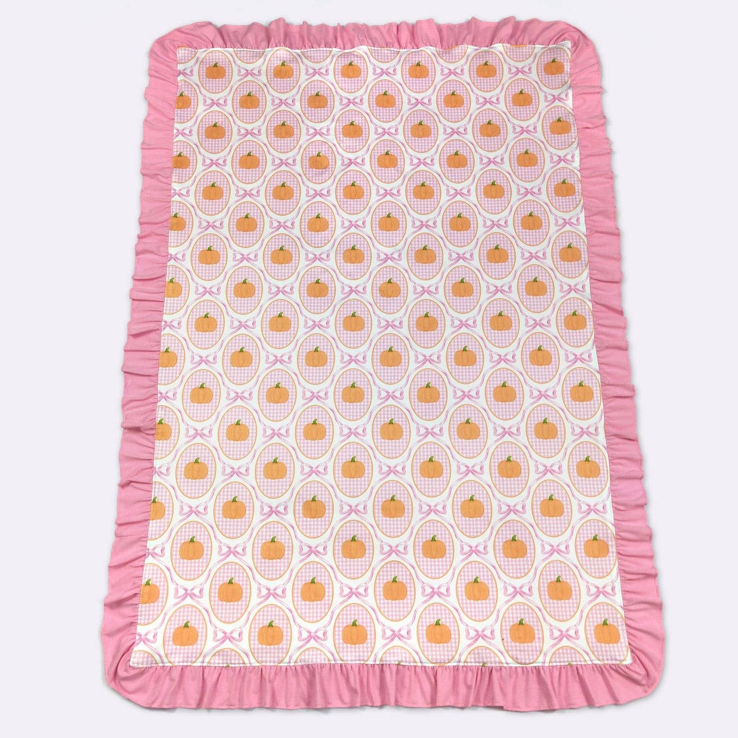 Clover Cottage - Pink Gingham Pumpkin Blanket