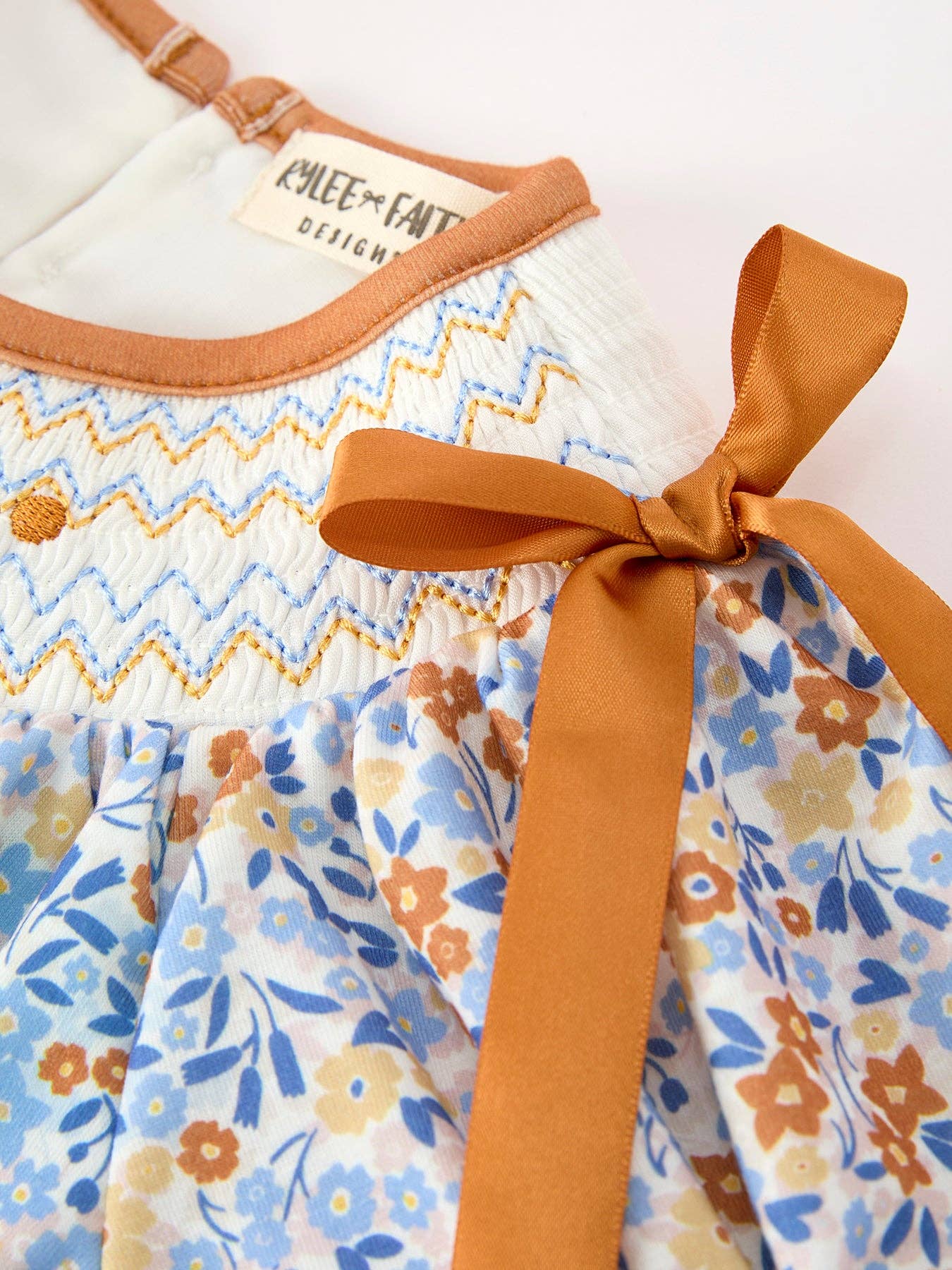 Rylee Faith Designs - Fall Floral Smocked Girls Dress