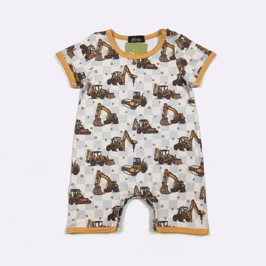 Clover Cottage - Construction Check Boy Romper