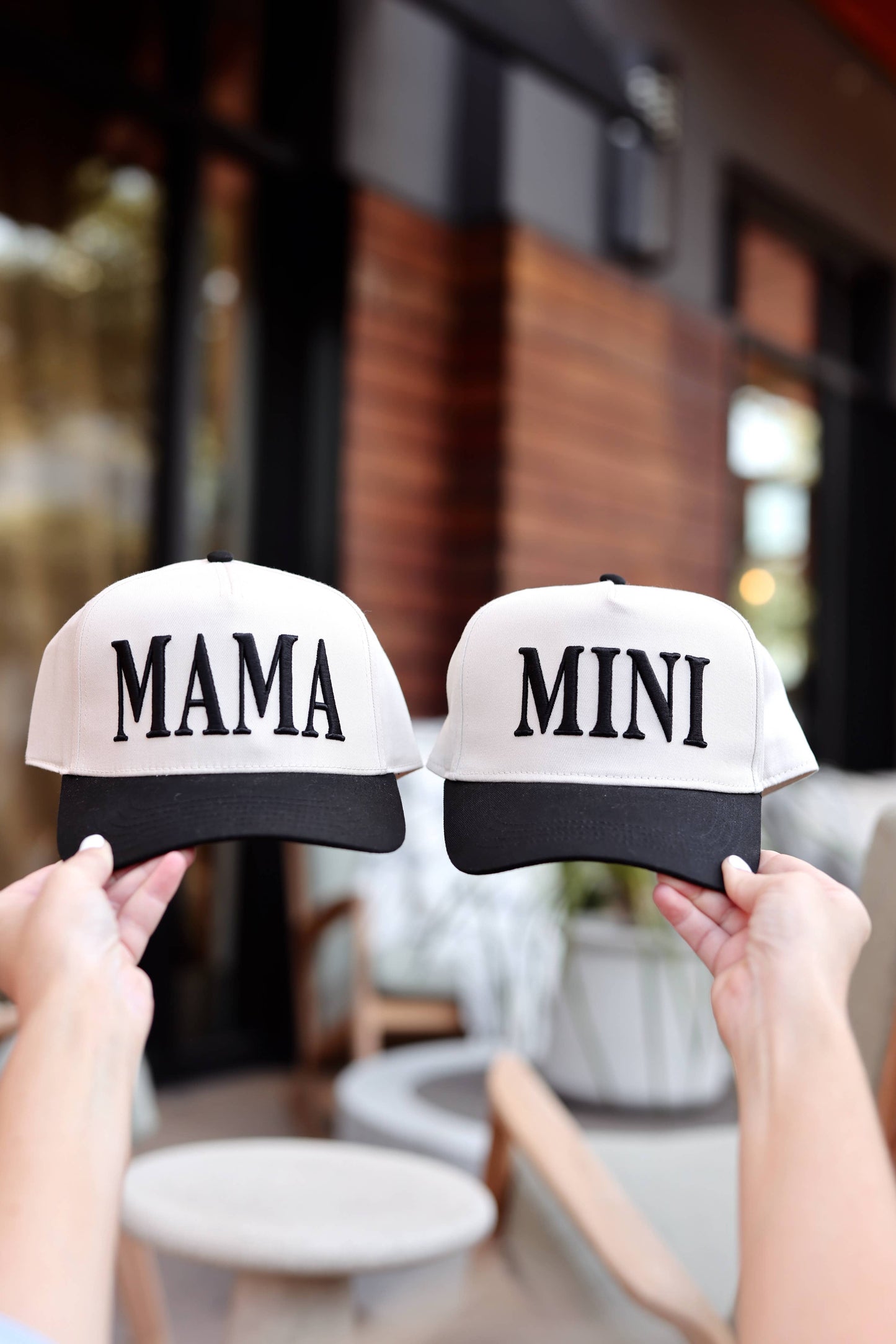 Mini (Youth) 3D Embroidery - Natural/Black Trucker Hat
