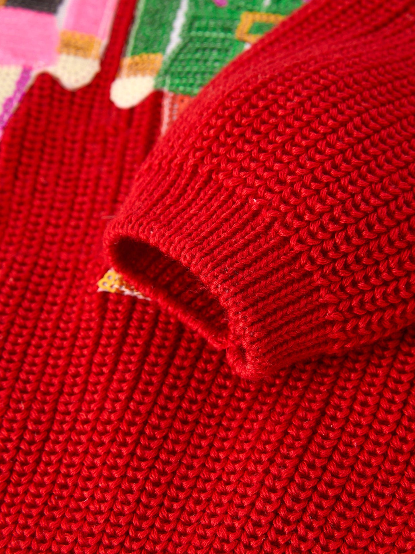 Red Christmas Girls Nutcracker Sequins Pullover Sweater