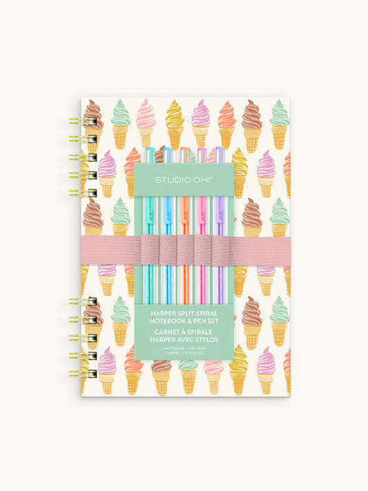 Cool & Creamy Spiral Notebook & Pen Set
