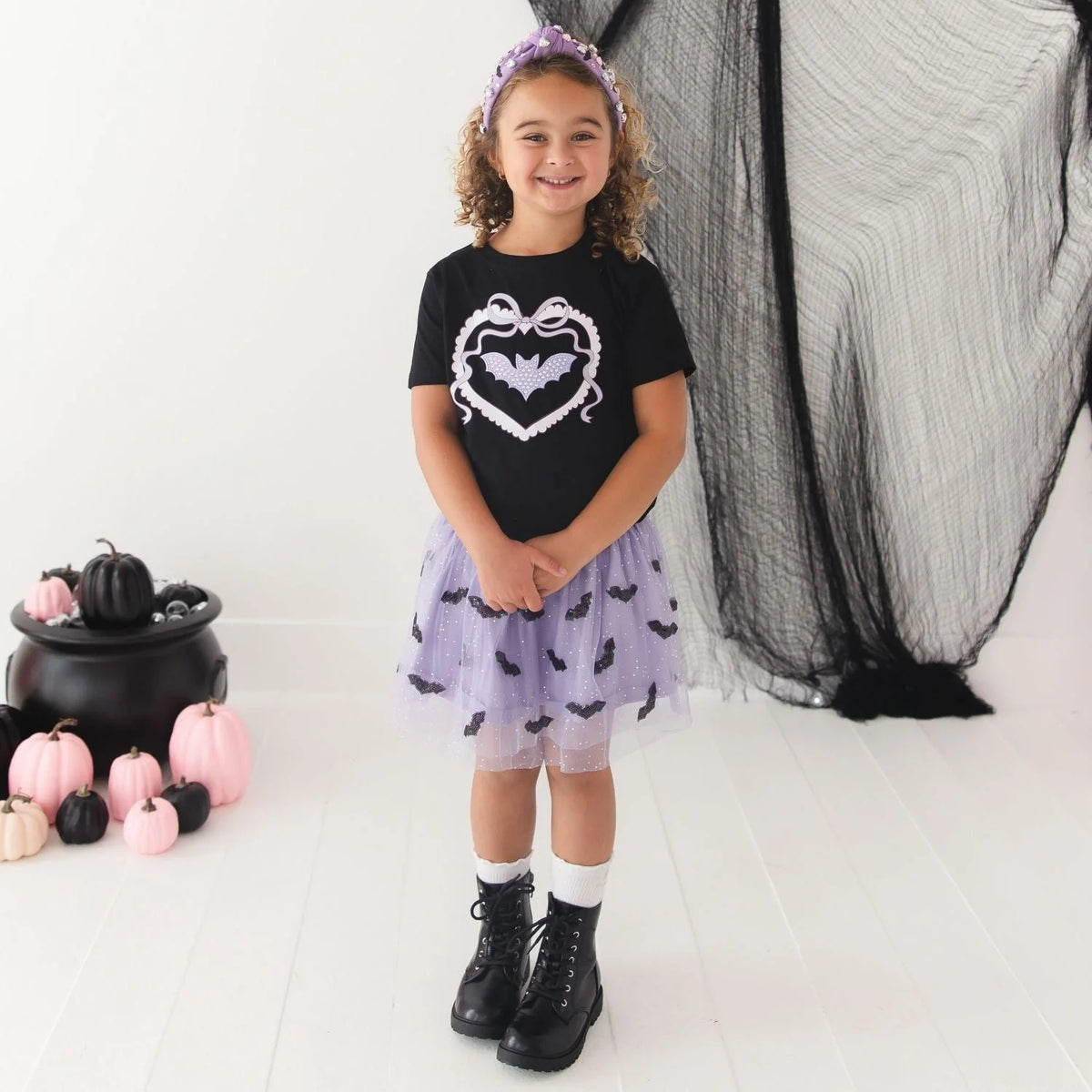 Rinestone Bat Patch Shirt
