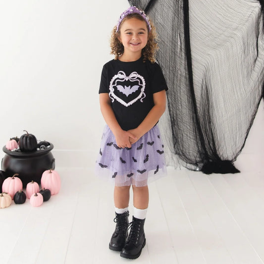 Rinestone Bat Patch Shirt