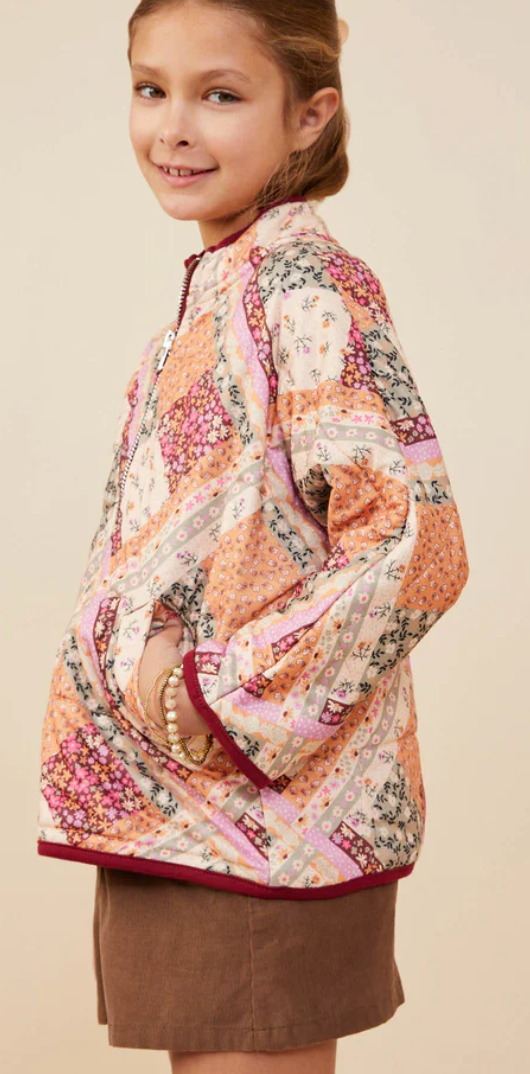 Patch Print Quilted Jacket