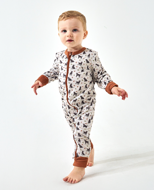 Burlebo Ducks and Dogs Baby Zip Up