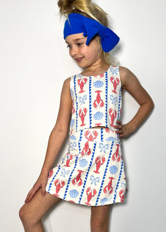 Lobster Coquette Girls Skort Set