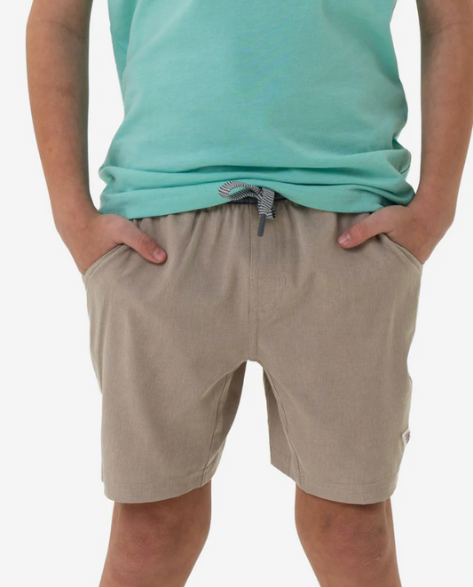 Burlebo Youth Heather Khaki Athletic Short