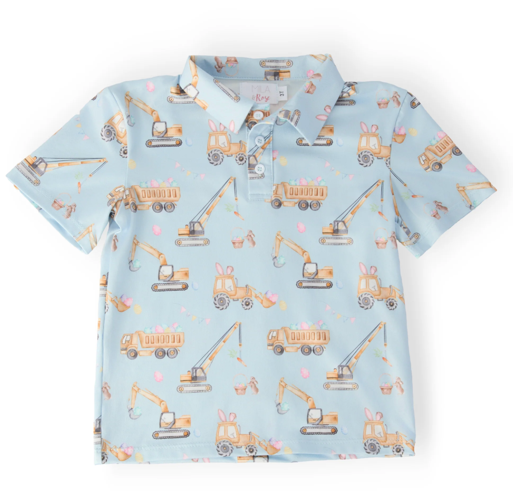 Boys Bunny Builders Polo