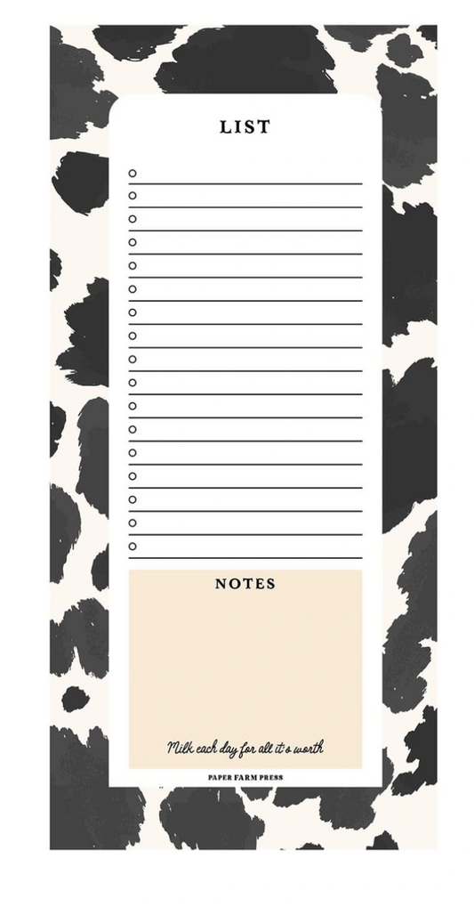 Cow Spots Market List Notepad