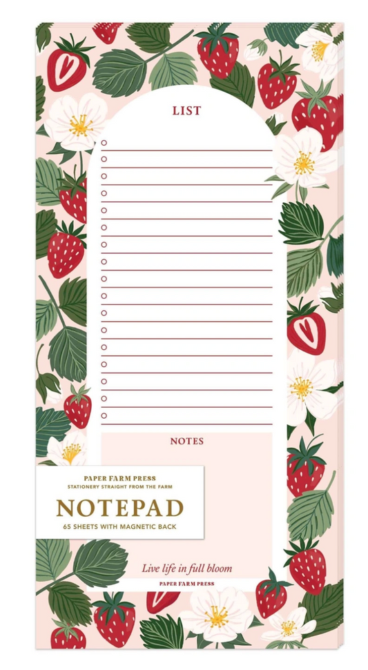 Strawberry Patch Market List Notebook