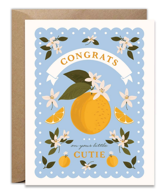 Congrats on your Cutie Blue Orange Greeting Card