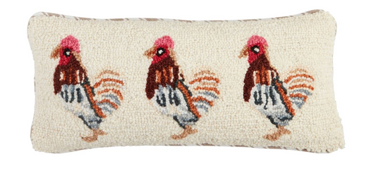 Farm Chicken Hook Wool Pillow