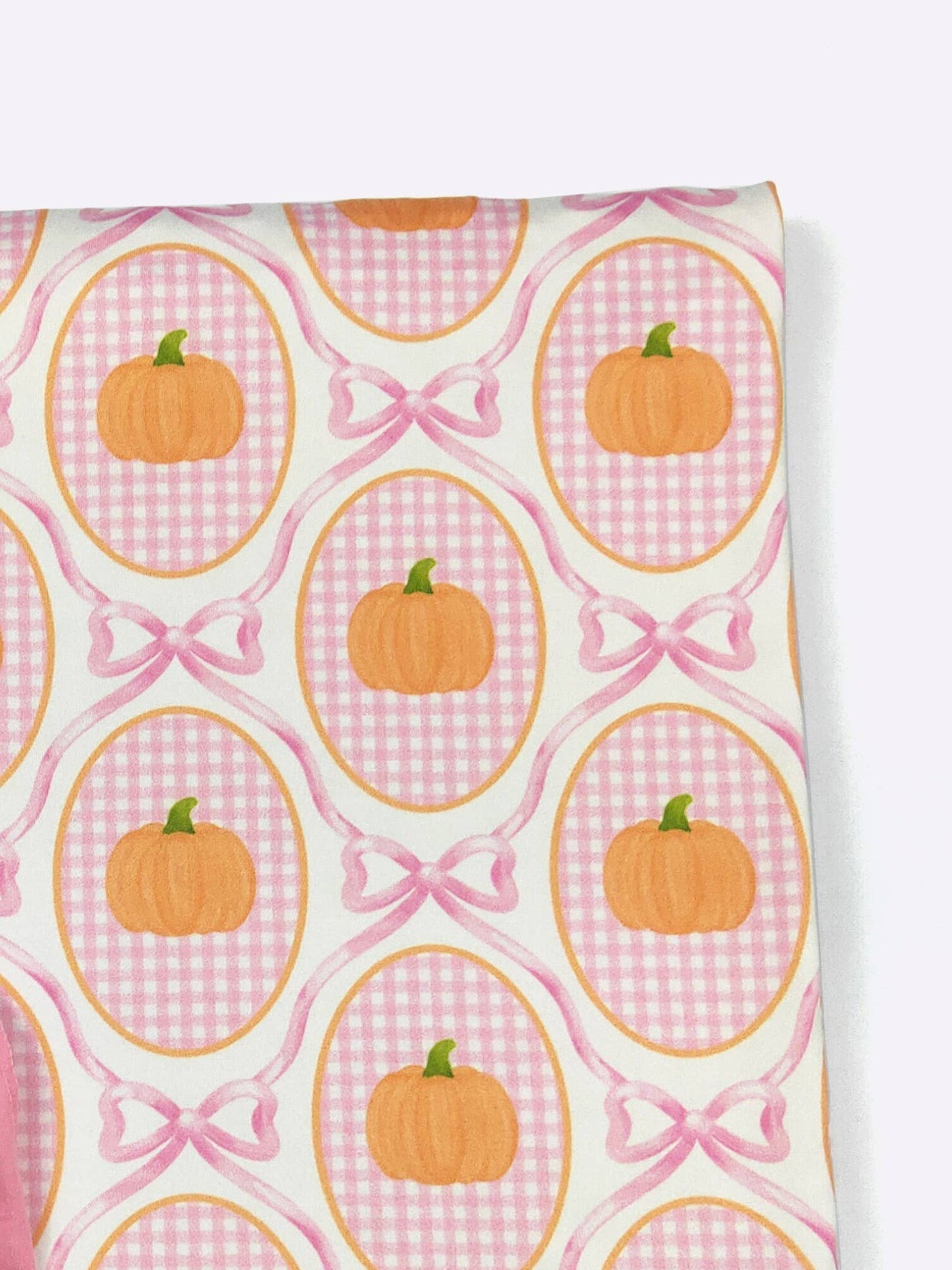 Clover Cottage - Pink Gingham Pumpkin Blanket