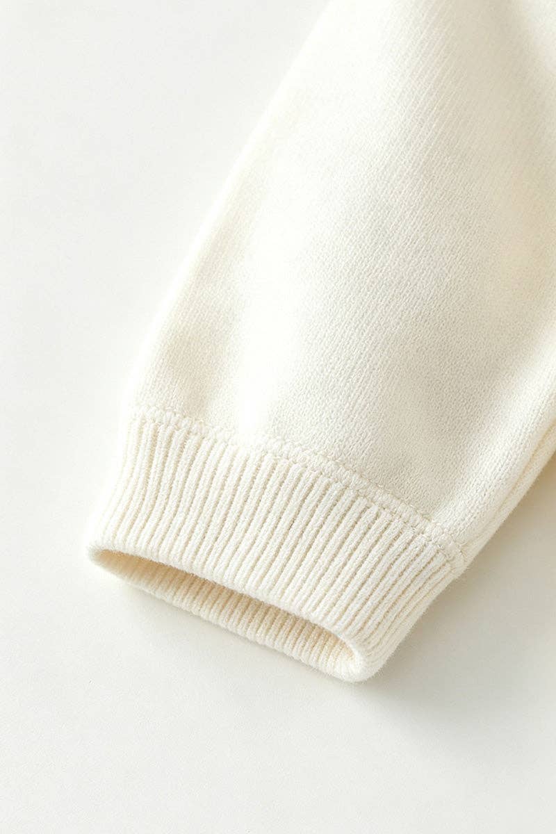 White Christmas tree knit baby bodysuit