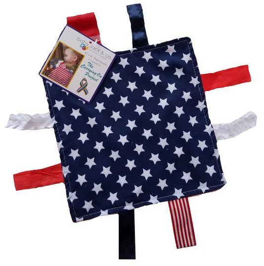 Baby Jack and Company - USA Flag Military Taggy Comfort Crinkle Tag Square Toy
