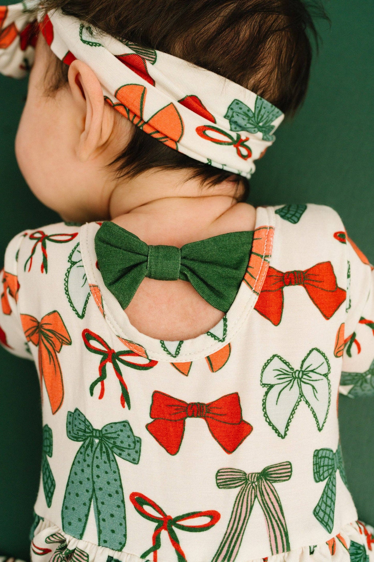 Little One Shop - Merry Bows Bodysuit Bamboo Dress