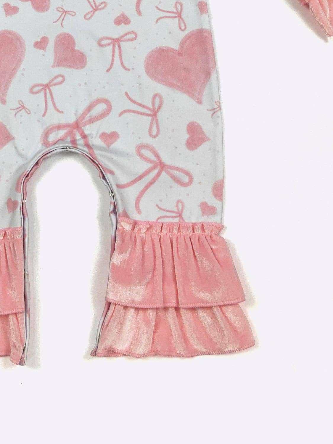 Pink Velvet Heart Baby Romper
