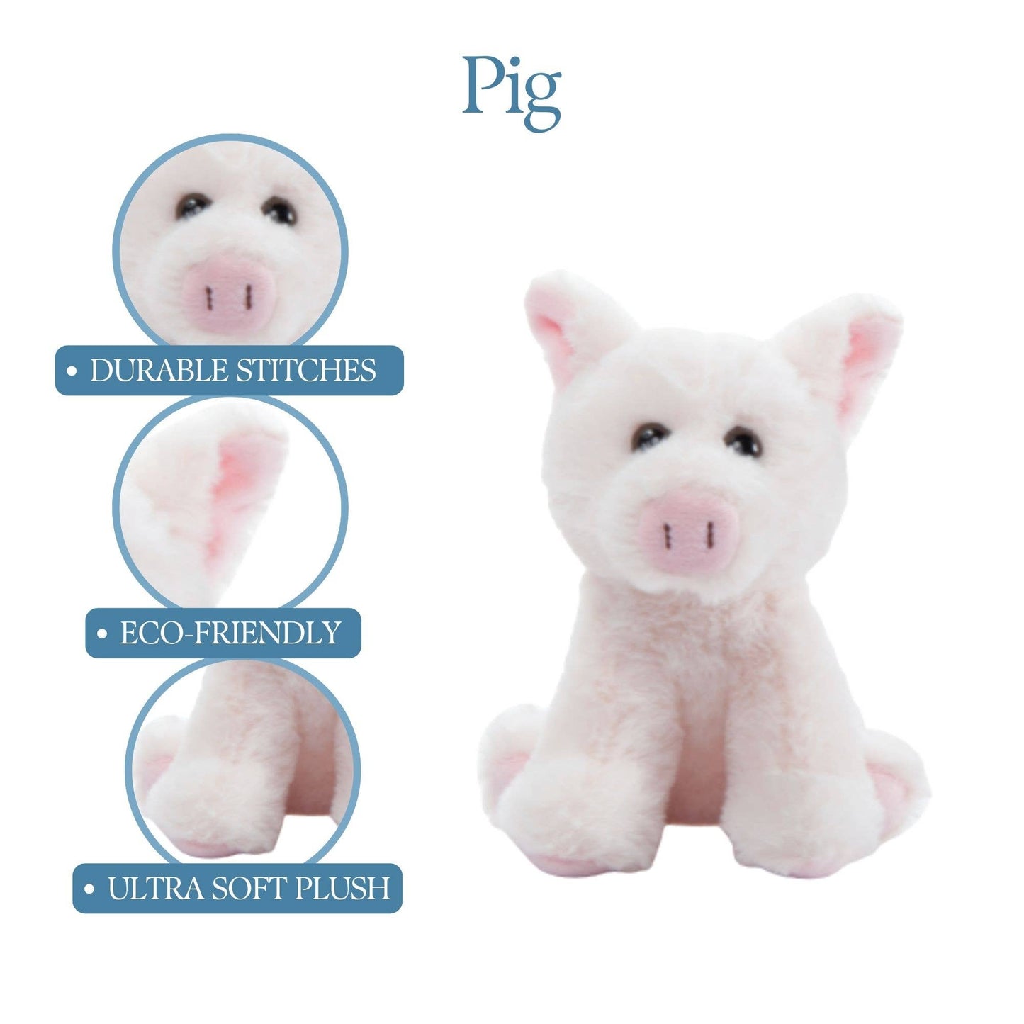 The Petting Zoo - 6" (14cm) Babiez Wild Onez Pig Pink Farm Animal