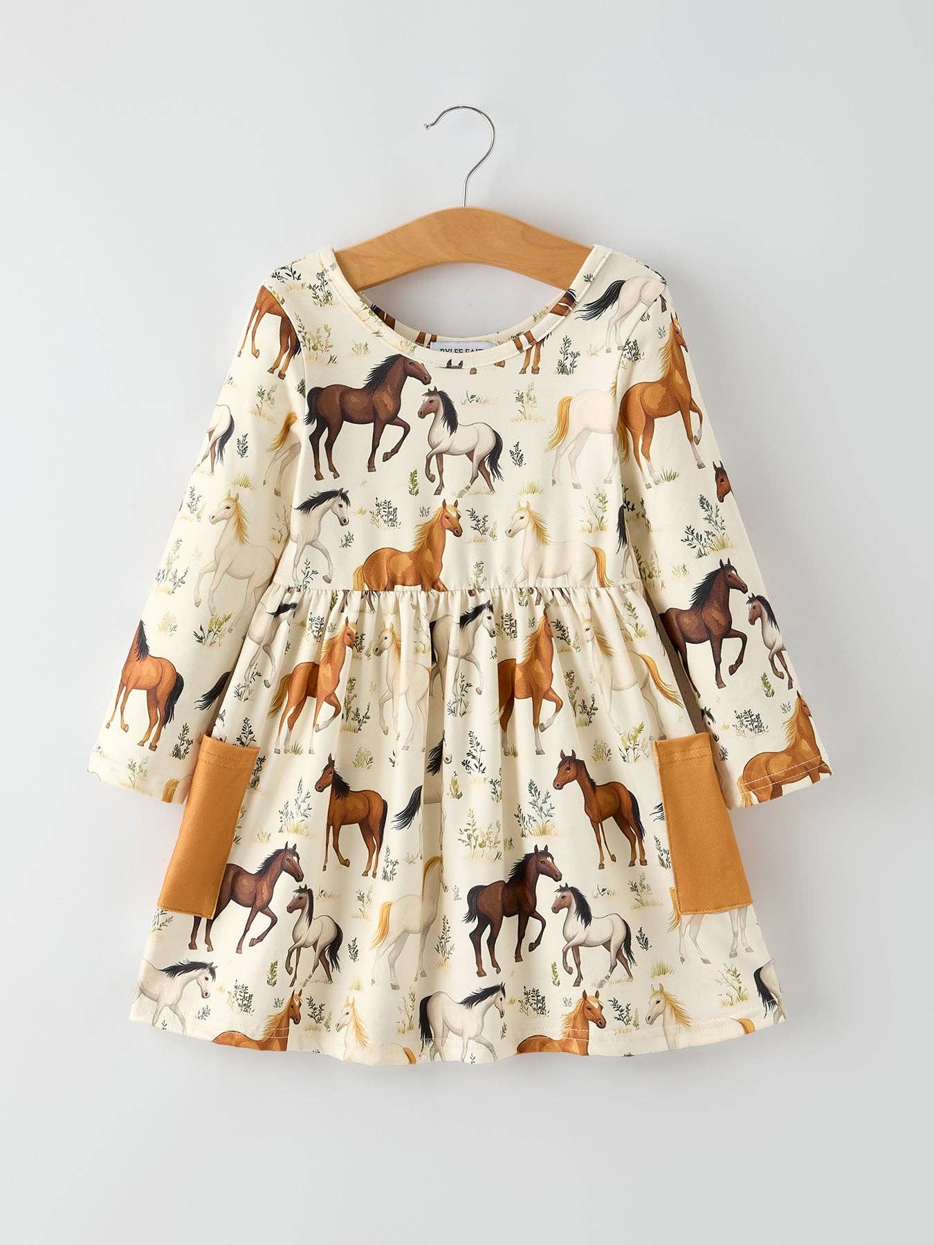 Rylee Faith Designs - Western Horse Print Long Sleeve Dress