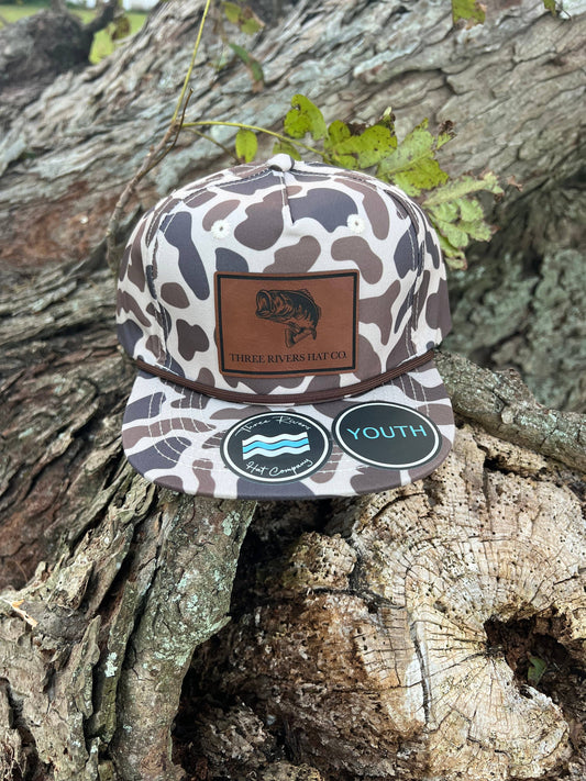 Three Rivers Hat Co. - YOUTH/KIDS - Bass Fishing - Camo Rope Hat - Lost Hat Co.