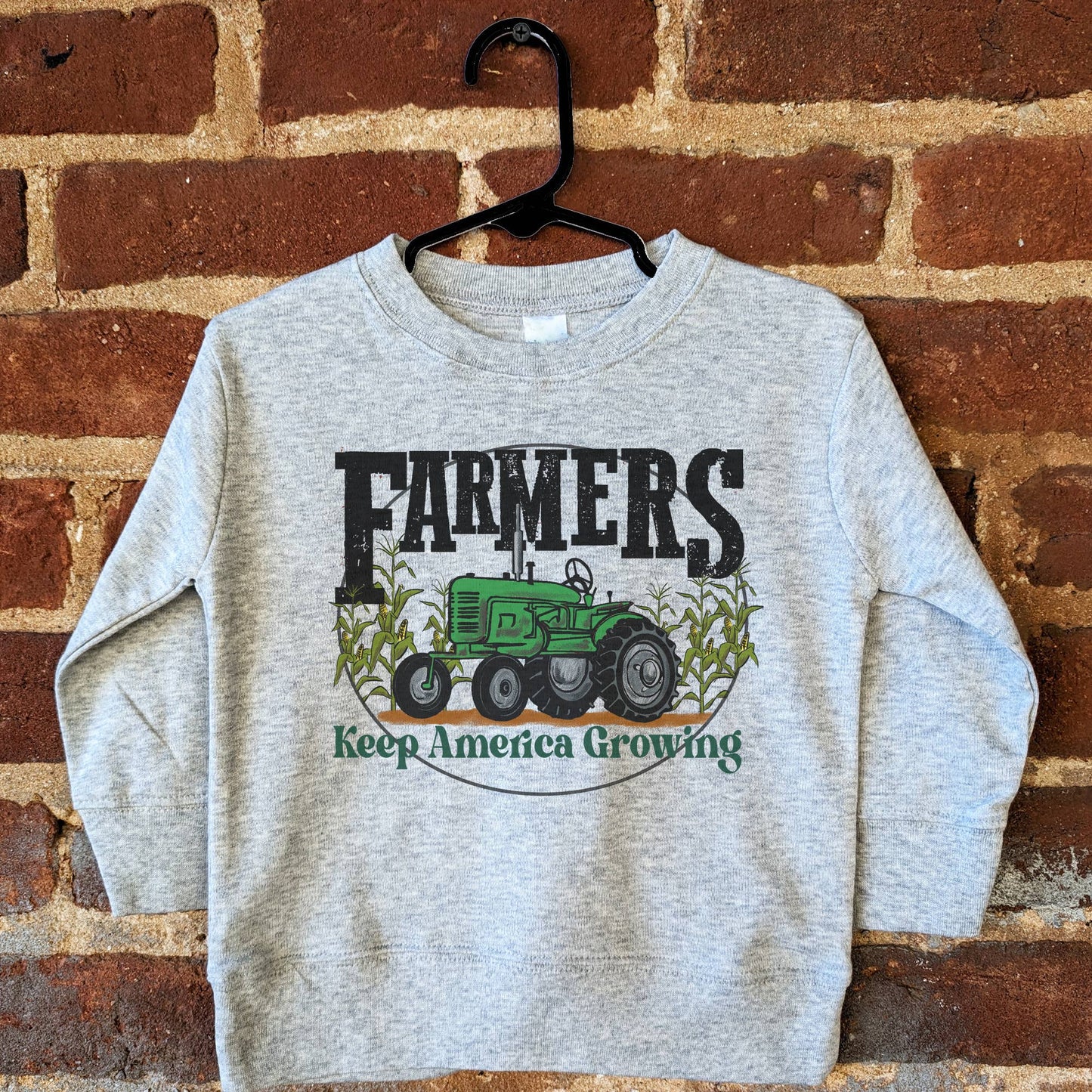 Farmers Growing America Green Tractor Kids Tee