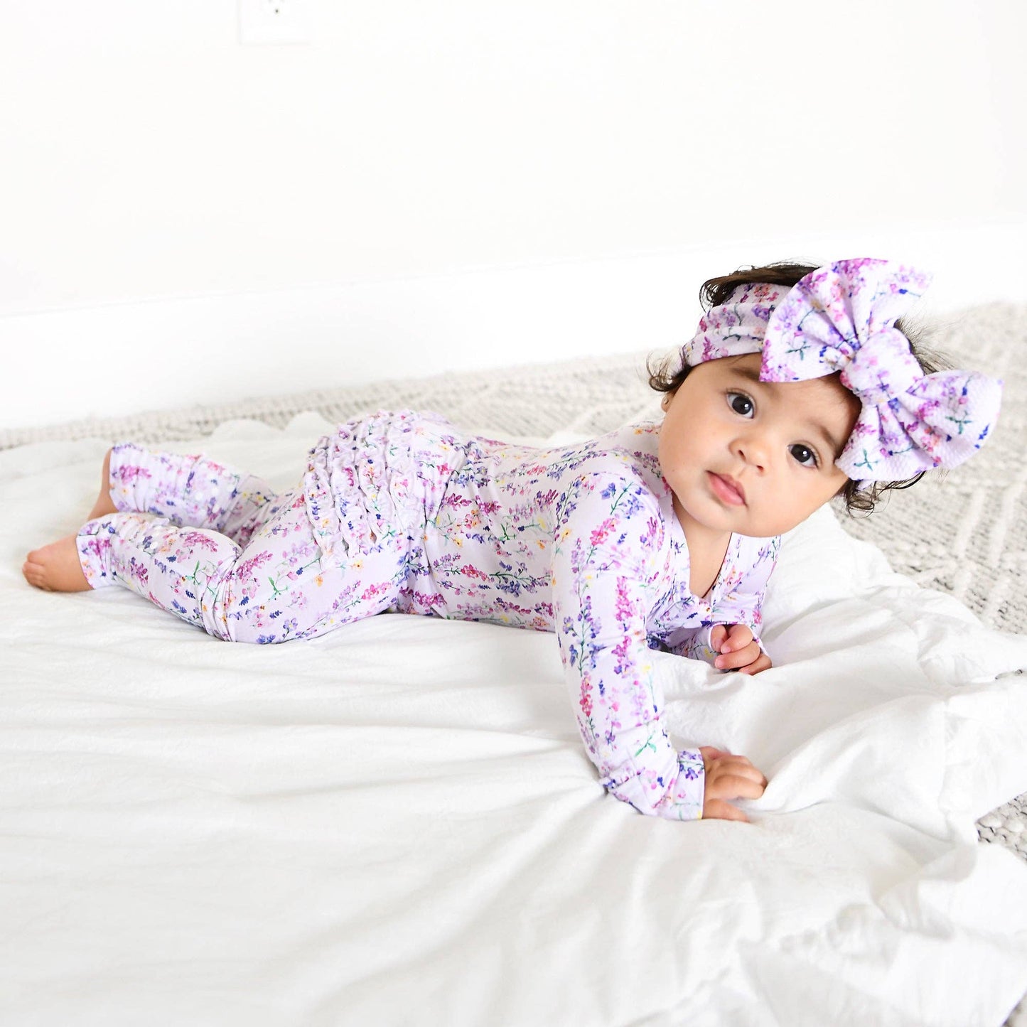 Avani RUFFLE ZIP Bamboo One Piece Floral Baby Clothing