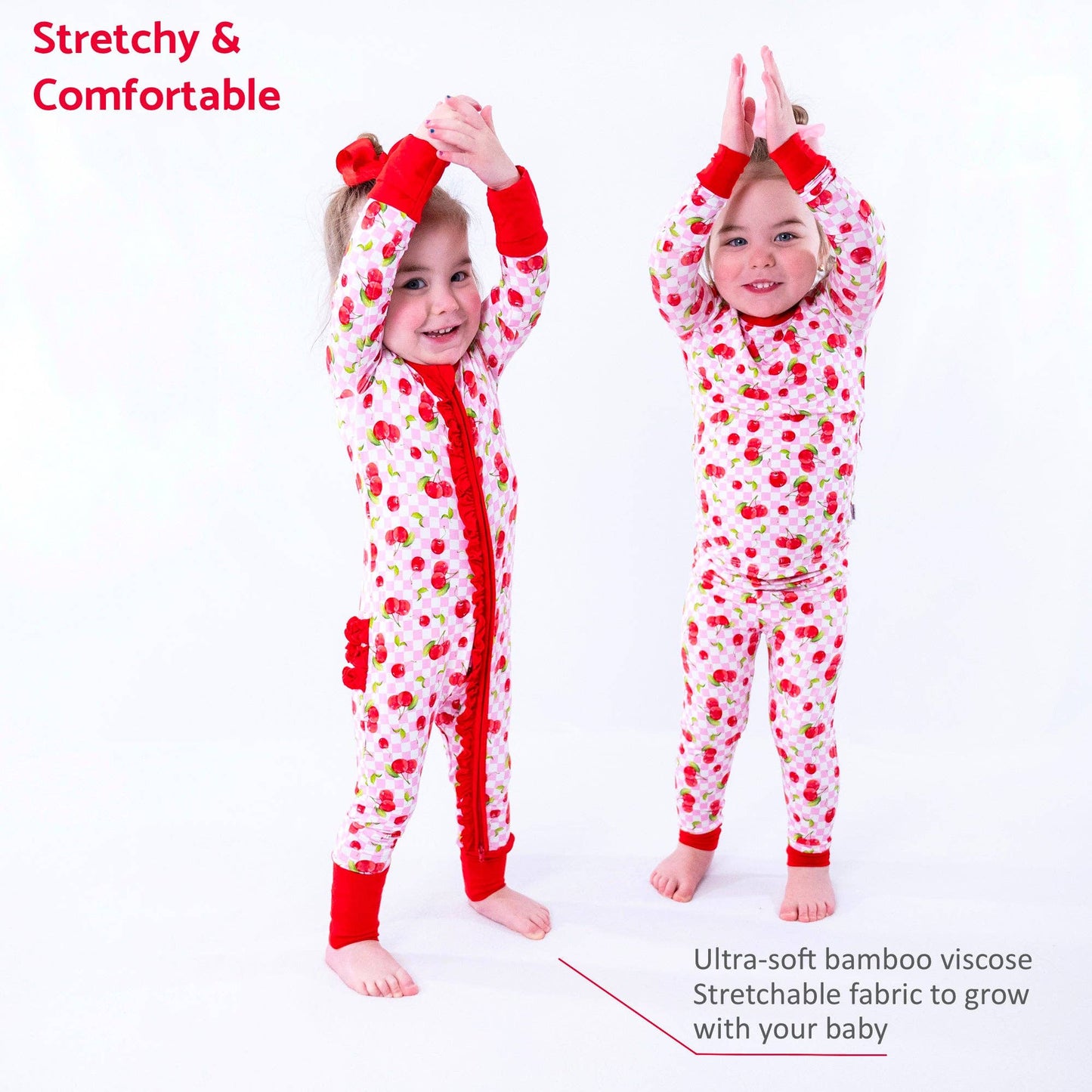Convertible Ruffle Zipper Pajama Cherry On Top