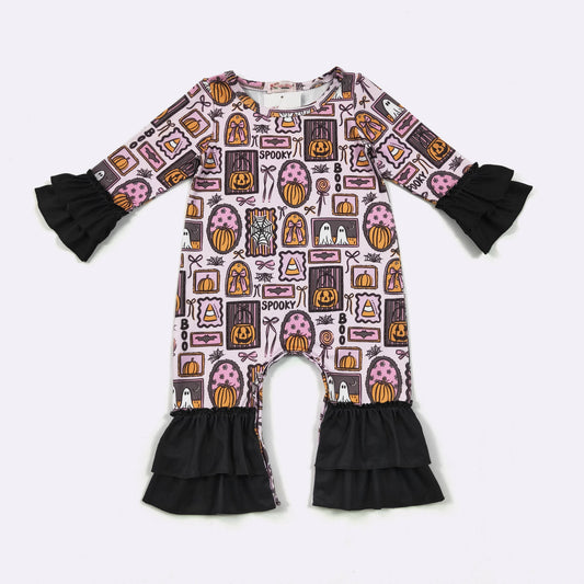 Clover Cottage - Pink Boo Frames Baby Romper