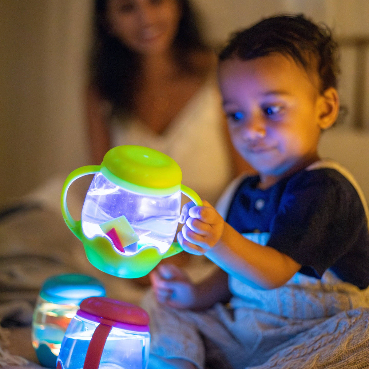 Glo Pals - Glo Pals Mini Sensory Jar and Silicone Fun Filler Bundle - Green
