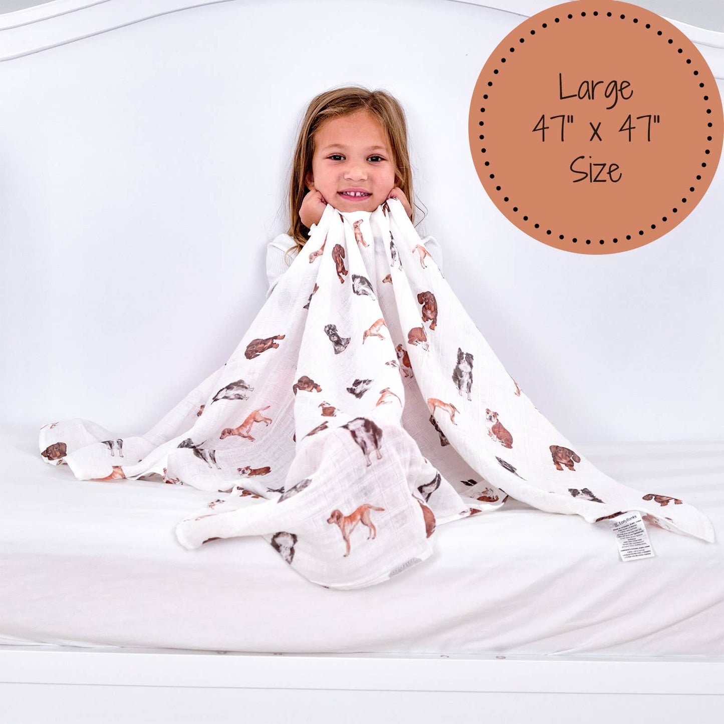 LollyBanks - Dog Print Baby Swaddle Blanket