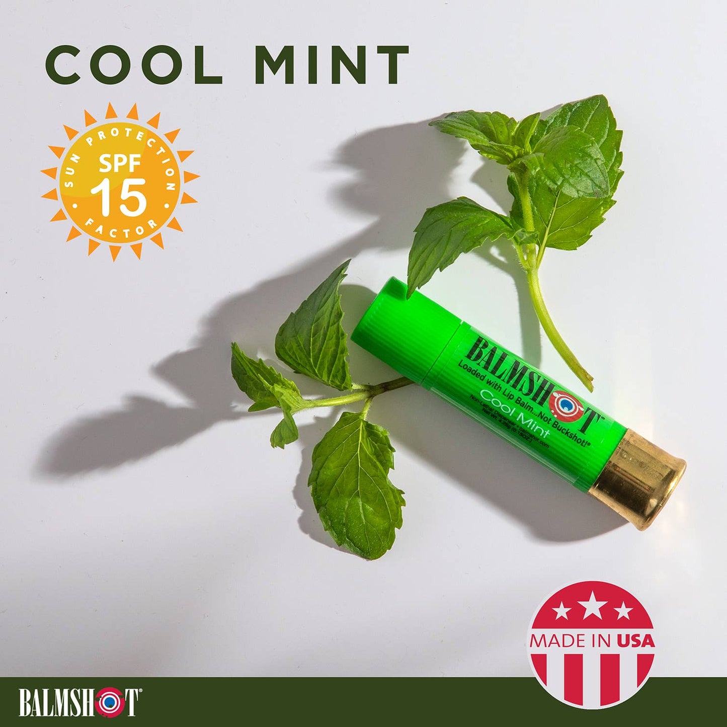 BALMSHOT Lip Balm - Cool Mint Beeswax Lip Balm