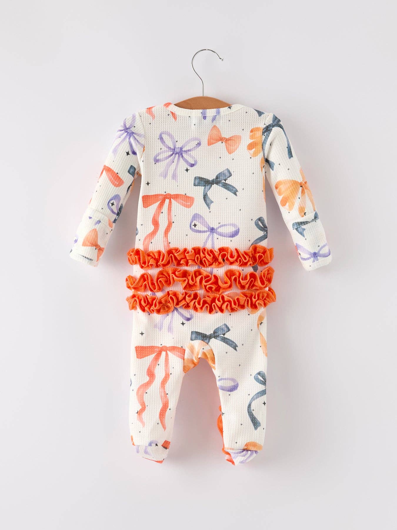 Halloween Bow Print  Romper