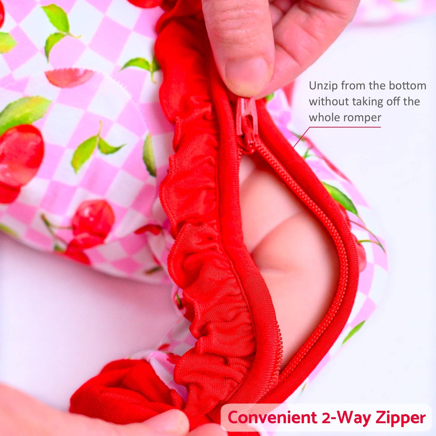 Convertible Ruffle Zipper Pajama Cherry On Top