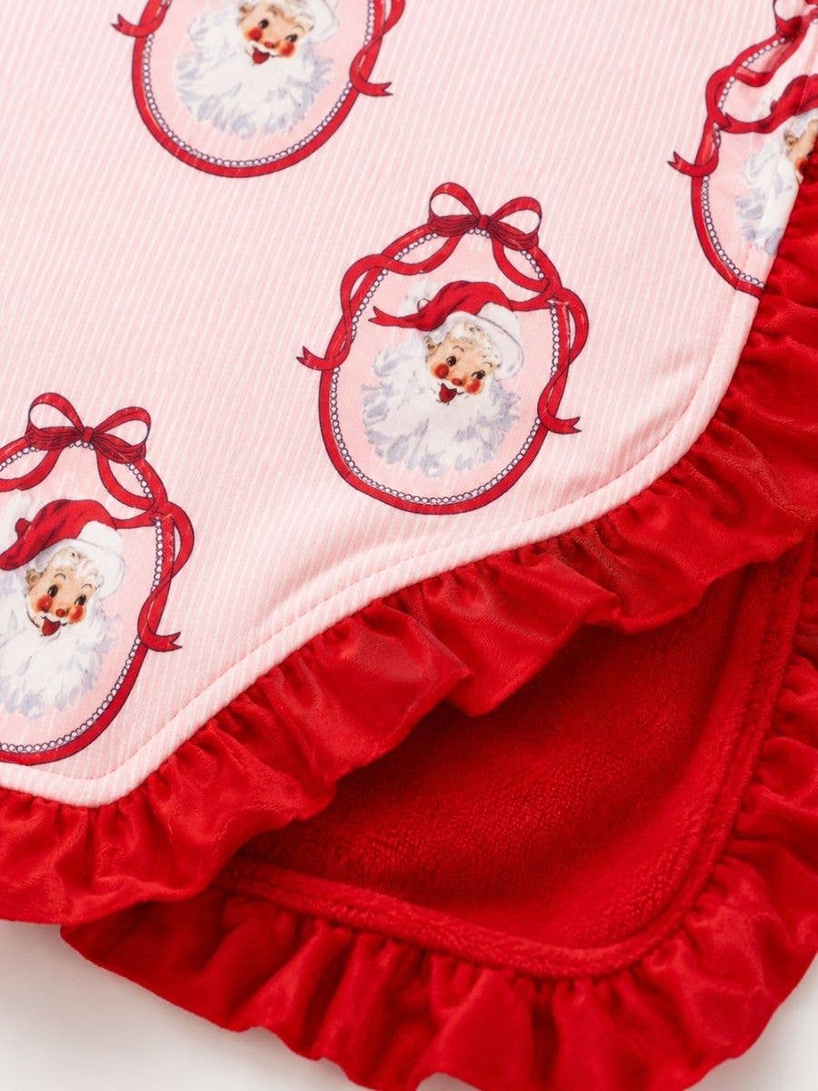 Vintage Santa Christmas Minky Baby Blanket
