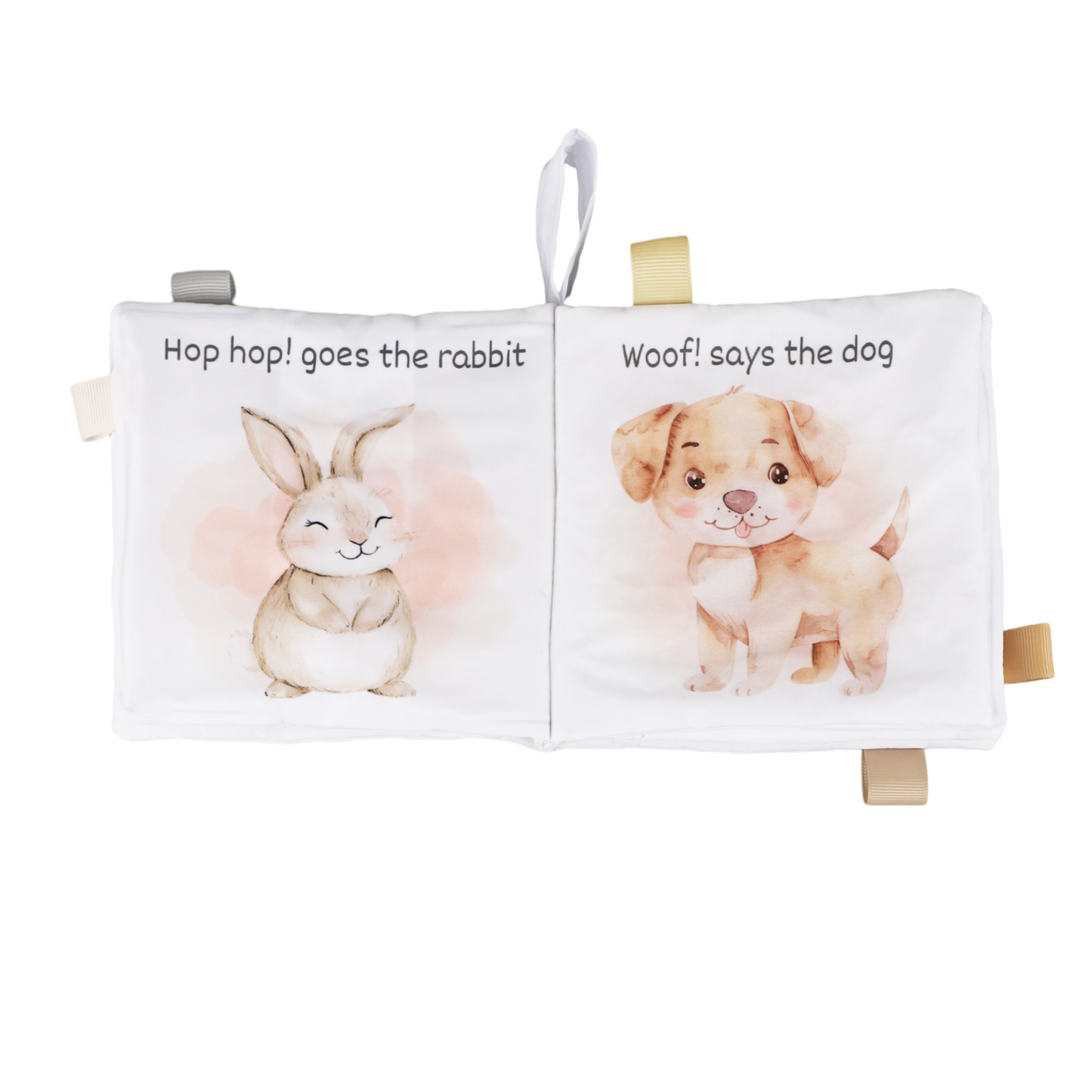 Ali+Oli - Farm Animals – 10-Page Taggies Soft Crinkle Cloth Baby Book