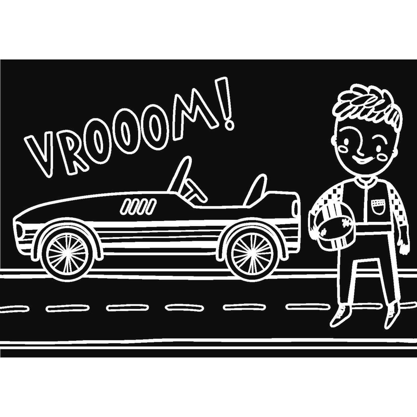 Imagination Starters - Reusable Coloring Race Day Travel Mat Set